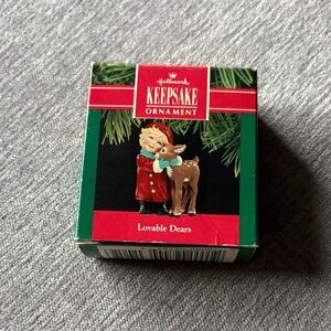 Lovable Dears Hallmark Keepsake Ornament - Festive Red and Green Box
